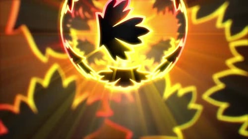 Abstract Glowing Autumn Leaves Rotating Background Loop