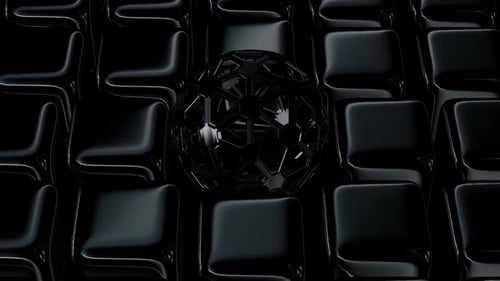 Luxury Background with Motion over Black Cubes, Reflection, Figures, Exclusive, 3D Render