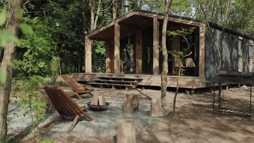 Modern Cabin in Lush Green Forest