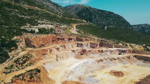 Marble Quarry Open Mine of Marble Stone in Turkey