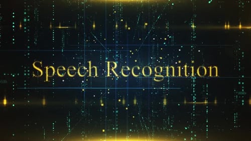 Speech Recognition Word On Technology Background