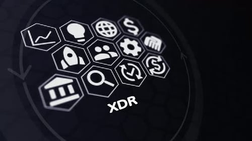 Digital Business Hexagon Icons Grid Animation