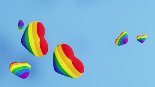 Animated Floating Rainbow Hearts Background for Pride and Love