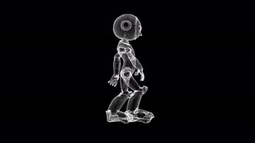 X Ray Robot Walking Animation Sequence