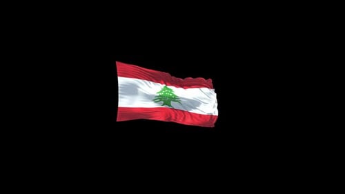 Realistic Waving Flag of Lebanon Loop Animation