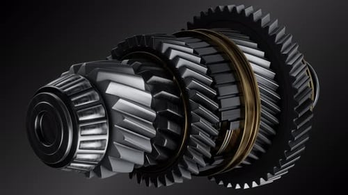 3D Industrial Gears Rotating Seamlessly for Technology Projects