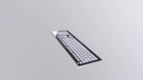 Animated Computer Keyboard Rotation with Light Sweep