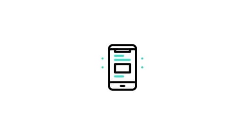 Animated Smartphone Icon with Loading Interface Elements