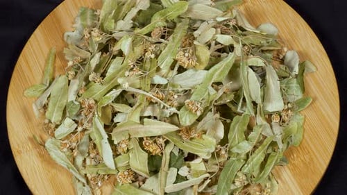 Dried Leaves and Flowers on Plate