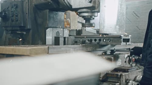 Metal Milling Machine Cutting Metal in Factory