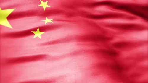 Waving National Flag of China Seamless Loop