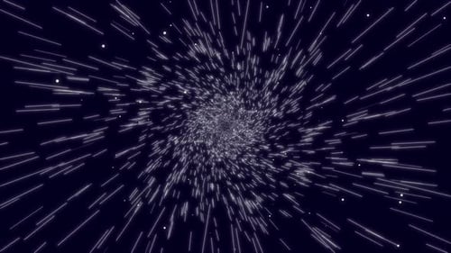 Futuristic Hyperspace Tunnel Effect with Streaking Stars