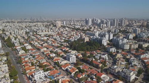 Holon Israel cityscape from above presenting typical apartment block architecture