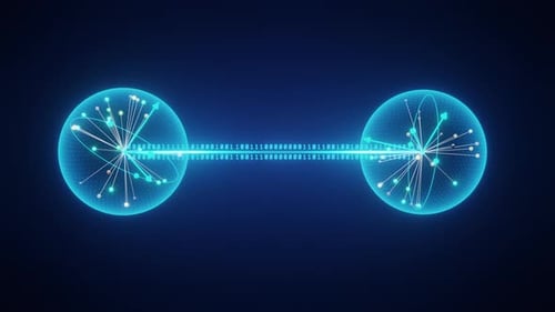 Enchevêtrement de qubits quantiques et transfert de données