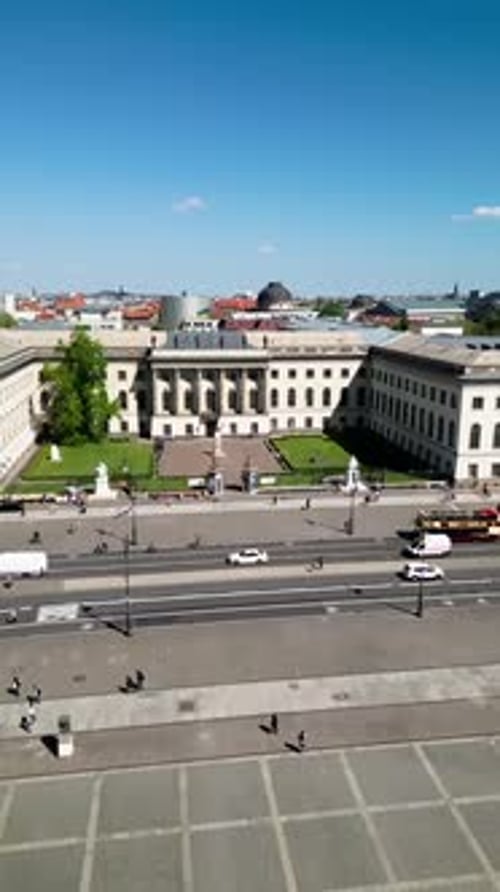 Aerial video of Humboldt University in Berlin, Germany