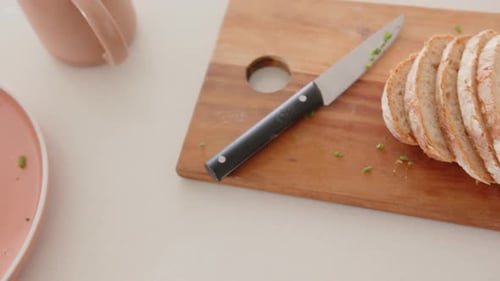 Overhead View of Healthy Breakfast Foods Arrangement