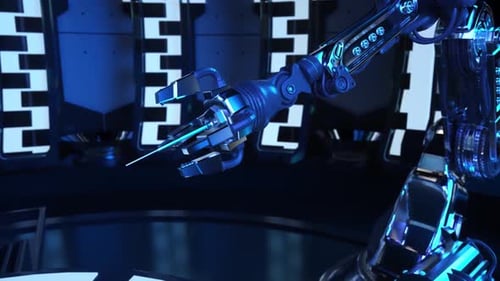 3D-Rendering-Roboterhand oder Roboterarm