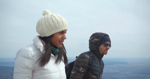Cinematic adventure hiking train tracks above the Colorado rocky mountains