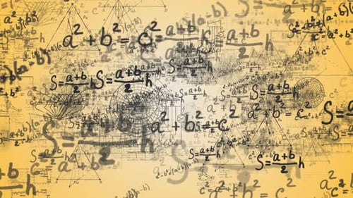 Animated Hand-Drawn Mathematical Formulas Science Background Loop