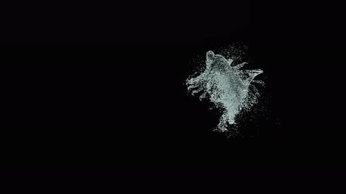 Water Particle Human Figure Dissolving Animation