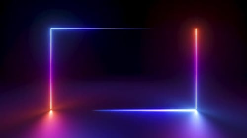 Dynamic Neon Light Rectangle Frame Reveal