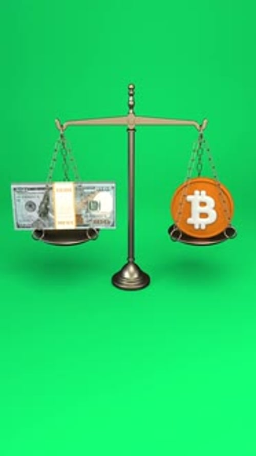 Bitcoin Vs Dollar Balance Scale Loop