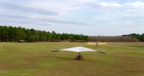Orlando, Florida / USA - September 14, 2018: Hang Glider Taking Off