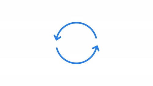 Zwei kreisförmige Pfeile rotieren die Ladeanimation