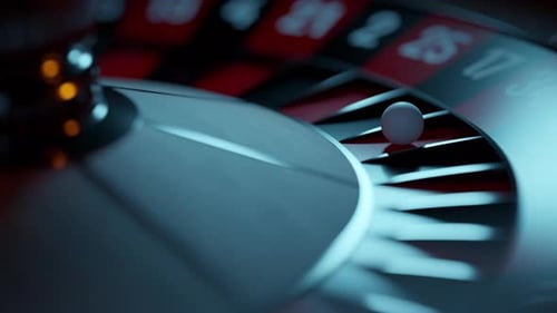 Close Up of Roulette Wheel at the Casino in Motion
