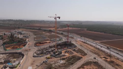 Amplio sitio de construcción en Rehovot, Israel