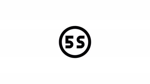 Animated 5S Lean Management Icon with Expanding Rays