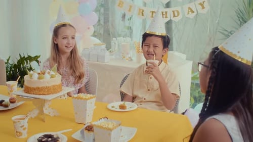 Kids Celebrate Joyful Birthday Party Together
