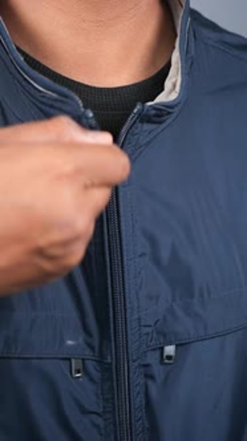 Closeup of a Jacket Zipper