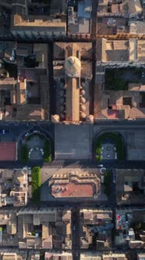 Aerial view of Noto Cathedral, Italy.
