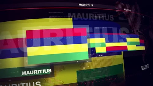 Mauritius Flag and Digital Globe Corporate Display