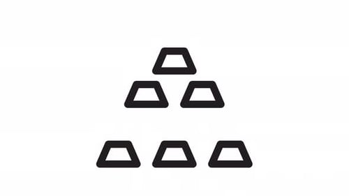 Animated Outline Gold Bar Stack Icon