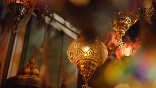 Bright And Colorful Traditional Turkish Lanterns In A Souvenir Shop In Göreme, Cappadocia, Turkey. S