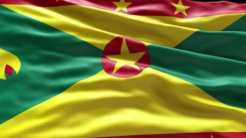 4k render Grenada Flag video waving in wind Grenada Flag Wave Loop waving in win