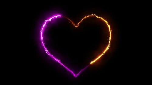 Dynamic Abstract Neon Heart Outline Loop