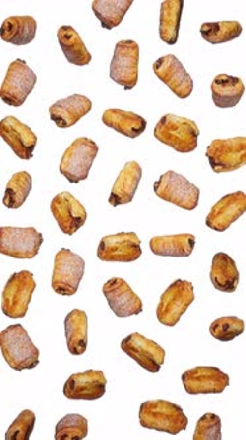 Delicious Falling Pain au Chocolat Pastries Seamless Loop