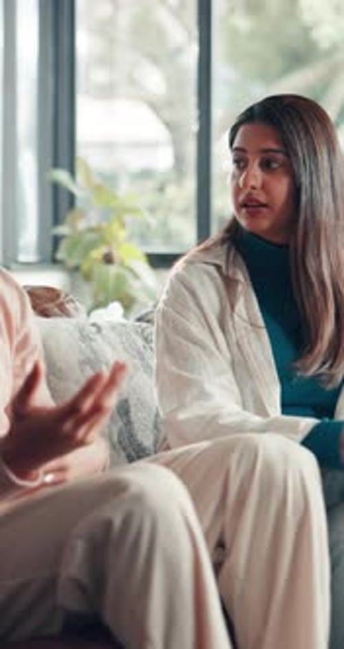 Arguing, people and couple therapy in office, talking and explaining marriage problems