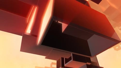Abstract Geometric Cubes Tunnel Background Animation