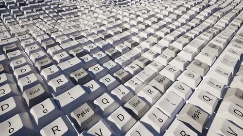 Random Computer Keyboard Keys Wave Background