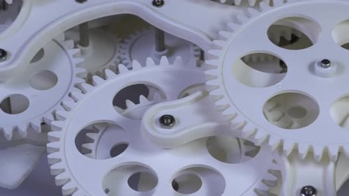 Rotating Mechanical Gears Mechanism in Macro Shot