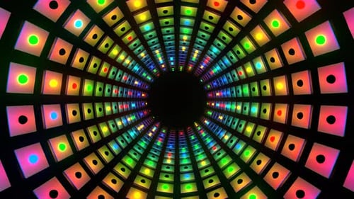 Rainbow Strobe Square Elements Tunnel Background Vj Loop In 4K