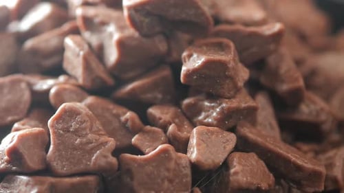 Chocolate Candy Pieces on a Table