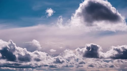 Timelapse of Cumulus Clouds Moving in the Blue Sky