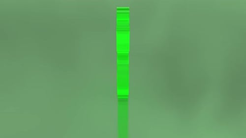 Big Green Translucent 3D Dollar Sign Money USD Symbol Rotates Slowly - 4K