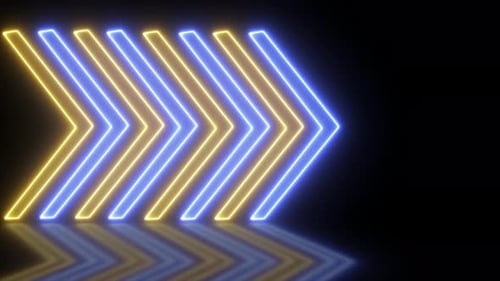 Glowing Neon Arrows Looping Background Motion Graphic