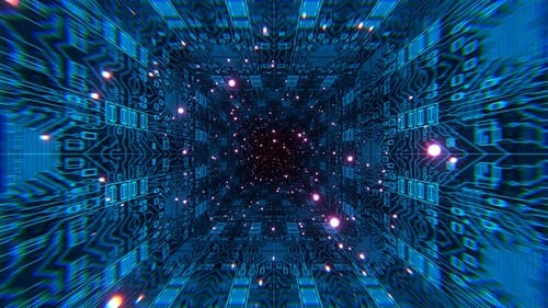 Cyan And Pink Cybertrail Fantastic Tunnel Background Vj Loop In 4K